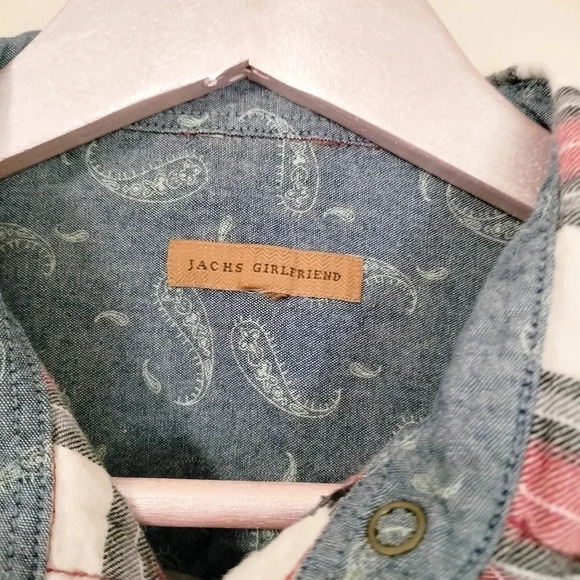 Jachs Girlfriend Size Large Flannel Snap Closure Cotton Plaid Shirt D1 - Picture 5 of 6